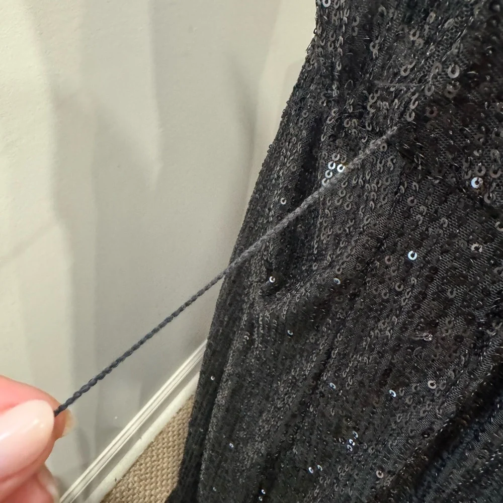 DKNY Black Sequin Sleeveless Gown - Picture 14 of 15